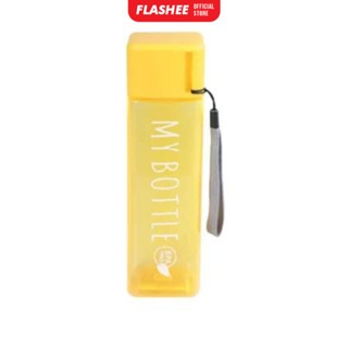 Flashee My Bottle Kotak Botol Minum Transparan 500ml Botol Persegi Plastik