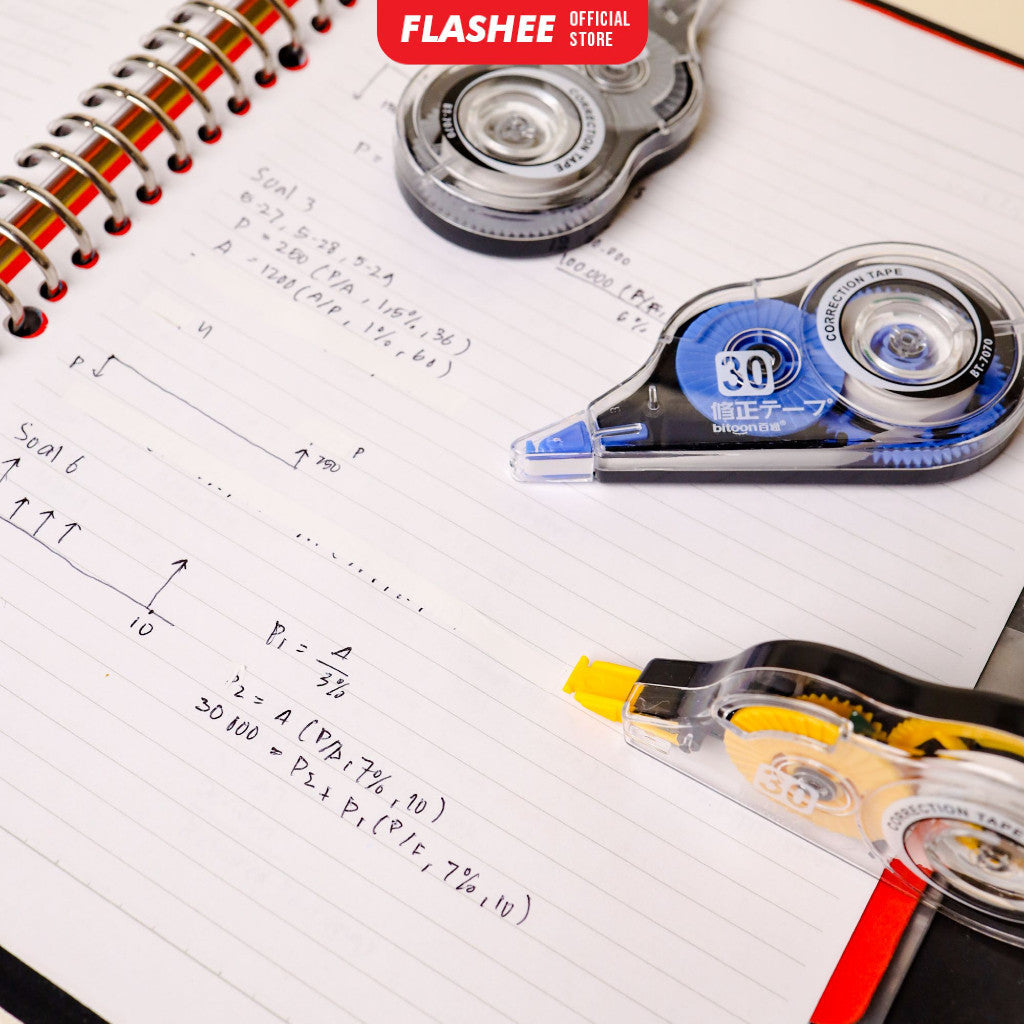 Flashee Correction Tape 12 Meter Penghapus Pena Tip-ex Kertas Trondol