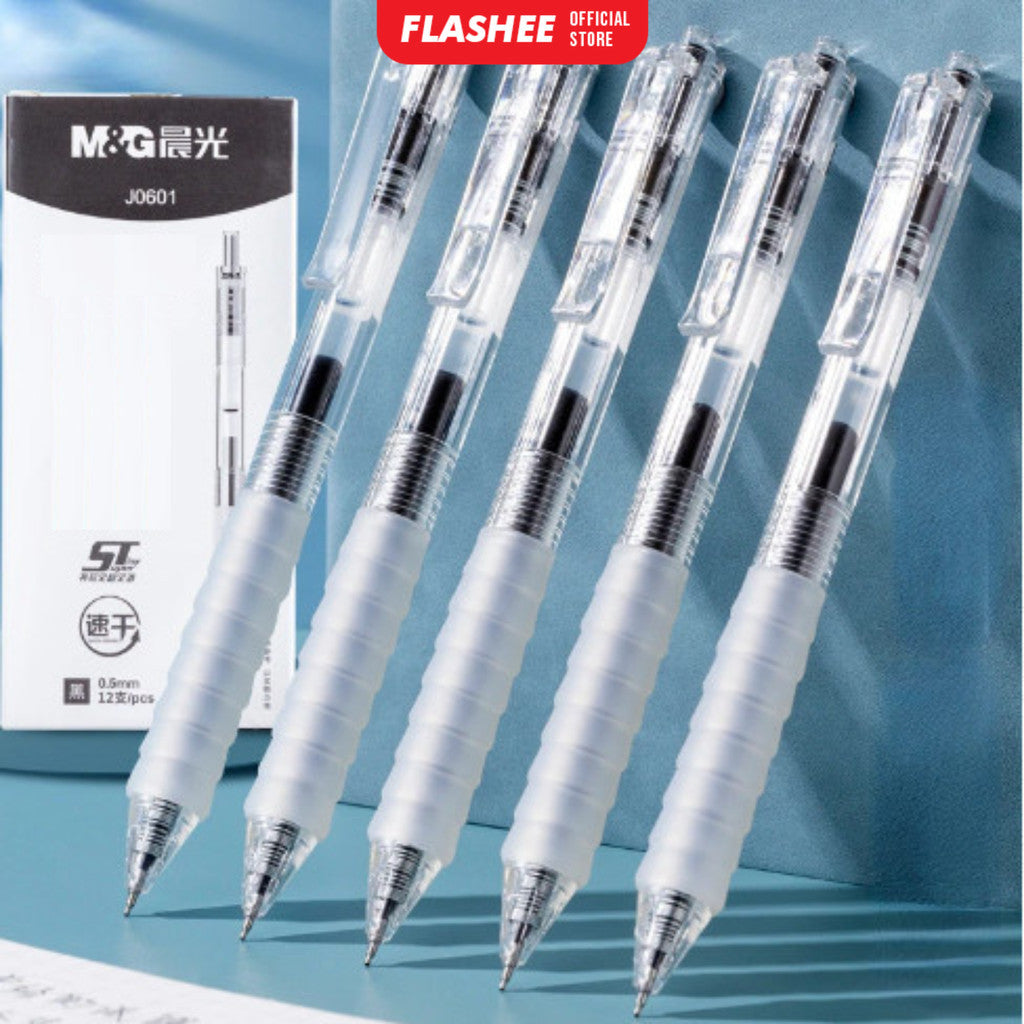 Flashee Pulpen Gel Mekanik Pena Gel Simple Pen Tinta Hitam 0.5mm Aesthetic