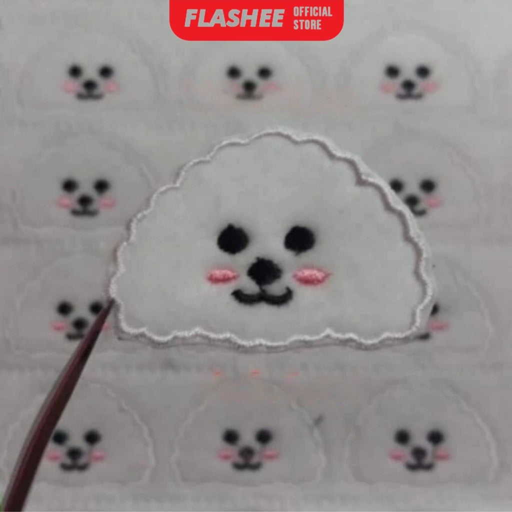 Flashee Patch Bordir Poodle Dogs Animals Patch Bordir Iron On Patch Bordir Karakter Lucu