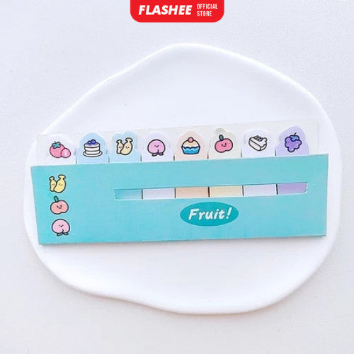 Flashee Sticky Notes Karakter 8IN1 Tempelan Kertas Catatan Pembatas Buku Karakter Penanda Buku
