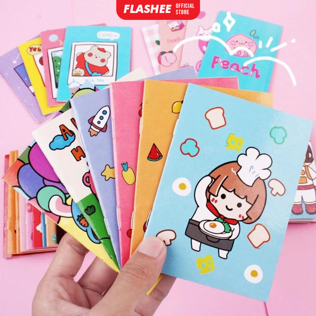 Flashee Buku Kecil Catatan A6 Notepad Mini Motif Kartun 18 Lembar Kertas