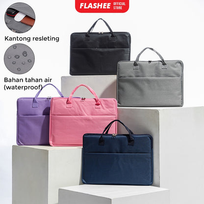 Flashee Tas Laptop 14 Inch Tas Laptop Sleeve Camden Laptop Bag Wanita Canvas Pelindung Laptop Pria