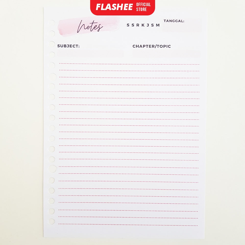 Flashee Loose Leaf Study Planner Rencana Studi Student Planner A5 B5 Isi Binder Studi A5 B5 Study Planner A5 B5