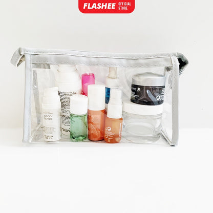Flashee Kotak Pensil Transparan Minimalis Multifungsi Tas Makeup Tas Penyimpanan Transparan Warna