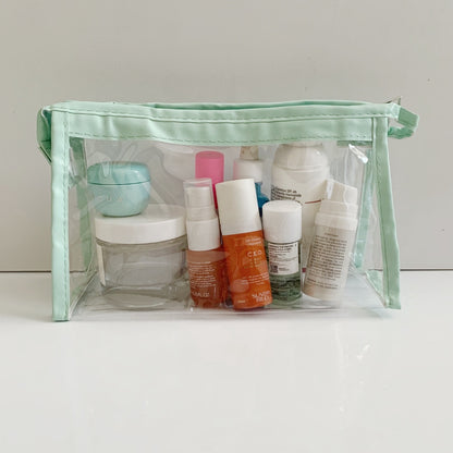 Flashee Kotak Pensil Transparan Minimalis Multifungsi Tas Makeup Tas Penyimpanan Transparan Warna