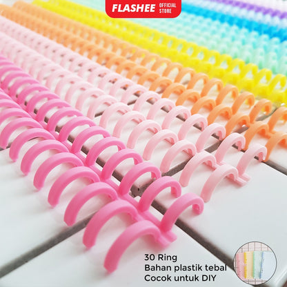 Flashee Ring Binder DIY Spiral Binder Strip Loose Leaf Binding Strip
