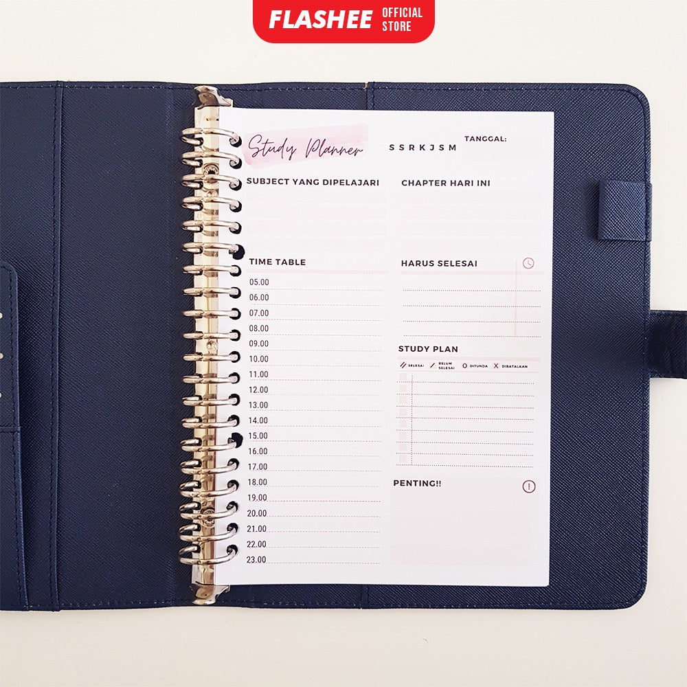 Flashee Loose Leaf Study Planner Rencana Studi Student Planner A5 B5 Isi Binder Studi A5 B5 Study Planner A5 B5