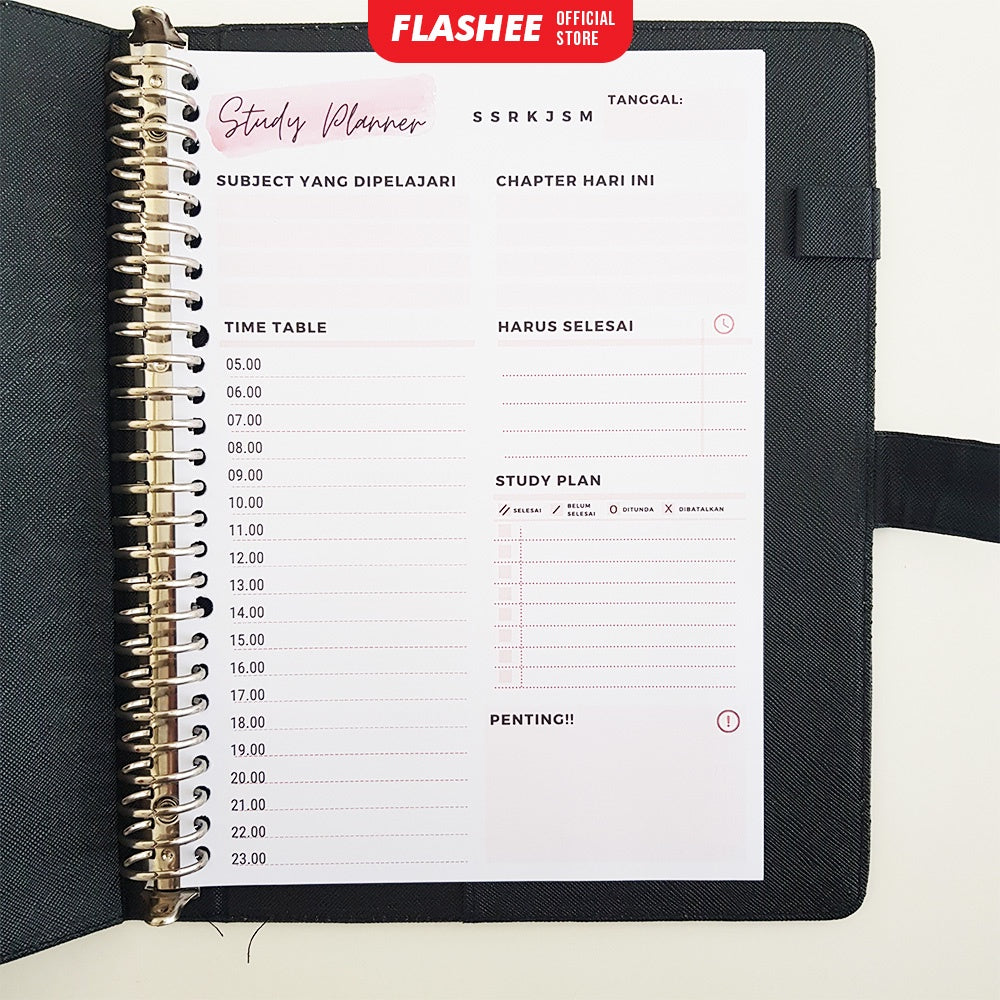 Flashee Loose Leaf Study Planner Rencana Studi Student Planner A5 B5 Isi Binder Studi A5 B5 Study Planner A5 B5