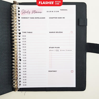 Flashee Loose Leaf Study Planner Rencana Studi Student Planner A5 B5 Isi Binder Studi A5 B5 Study Planner A5 B5