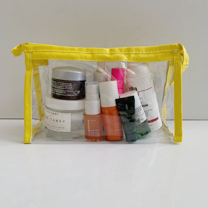 Flashee Kotak Pensil Transparan Minimalis Multifungsi Tas Makeup Tas Penyimpanan Transparan Warna