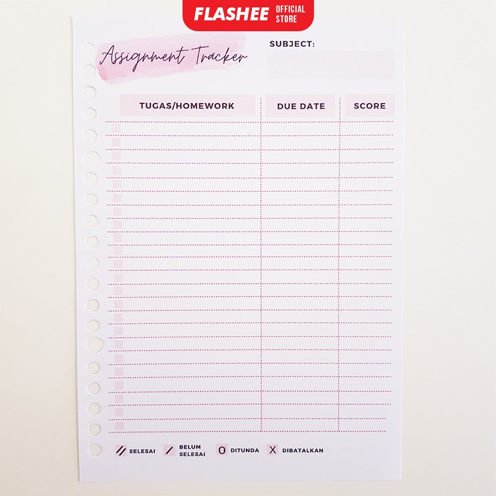 Flashee Loose Leaf Study Planner Rencana Studi Student Planner A5 B5 Isi Binder Studi A5 B5 Study Planner A5 B5