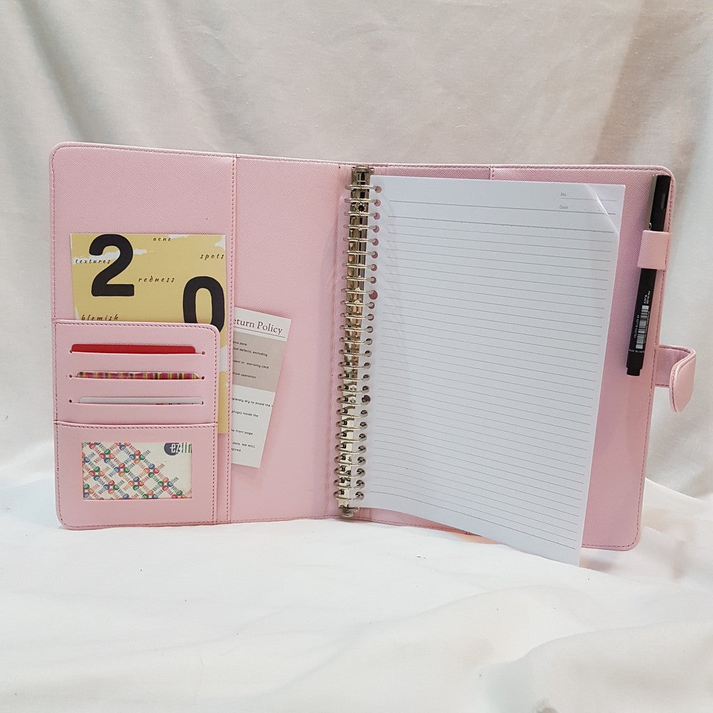 Flashee Binder Polos Warna Pink Muda Ukuran B5 Ring 26 Eksklusif Binder Sekolah Isi Ulang COD