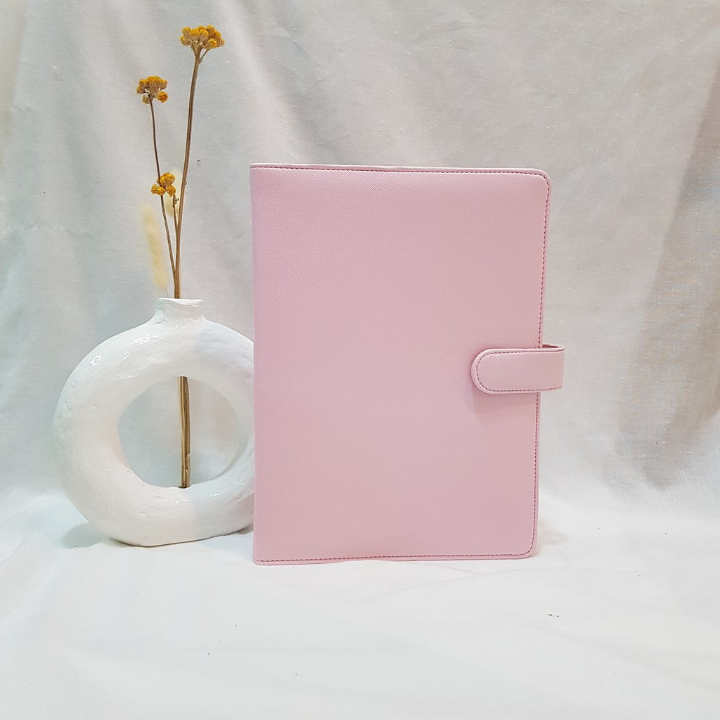 Flashee Binder Polos Warna Pink Muda Ukuran B5 Ring 26 Eksklusif Binder Sekolah Isi Ulang COD