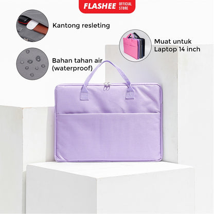 Flashee Tas Laptop 14 Inch Tas Laptop Sleeve Camden Laptop Bag Wanita Canvas Pelindung Laptop Pria