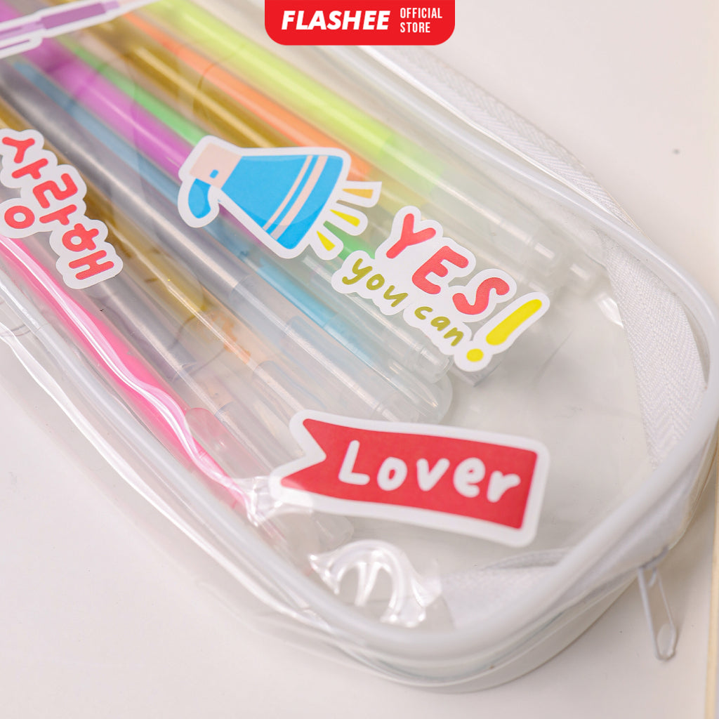 Flashee Stiker Motif Lucu Aesthetic Korea Anti Air Stiker Tumbler Vinyl Glossy Stiker Kawai