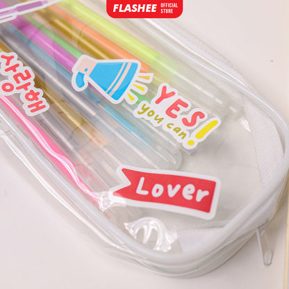 Flashee Stiker Motif Lucu Aesthetic Korea Anti Air Stiker Tumbler Vinyl Glossy Stiker Kawai
