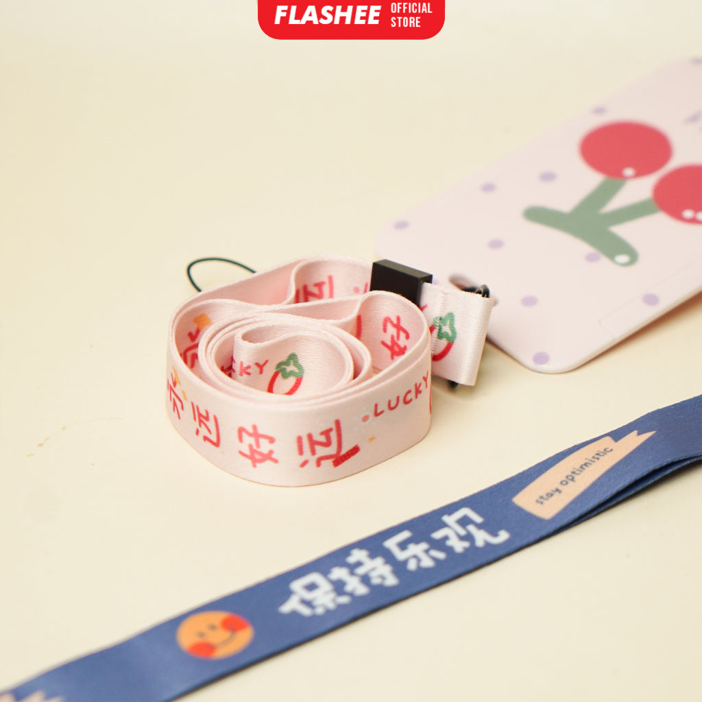 Flashee ID Card Gantungan Tempat Kartu Motif Kawaii Akses MRT Busway E-Money ID Card Tempat Kartu Kantor