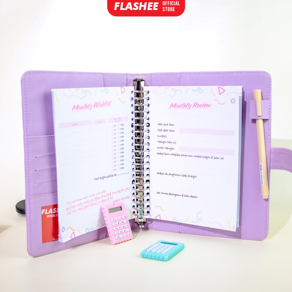 Flashee Loose Leaf Rencana Keuangan A5 B5 Isi Binder Keuangan A5 B5 Financial Planner A5 B5 A6