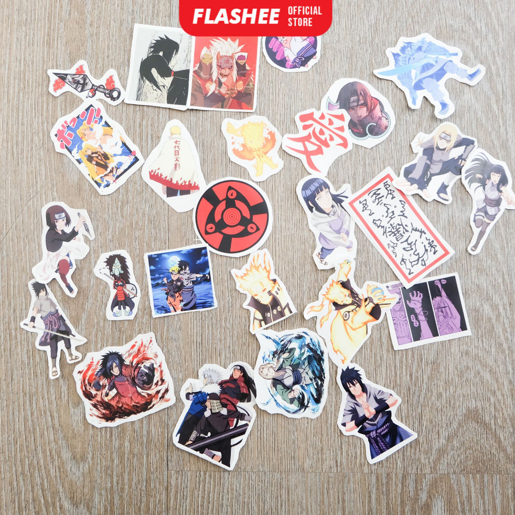 Flashee Stiker Anime One Piece Naruto Haikyu Stiker Karakter Set AOT Kimetsu No Yaiba Spy X Family Tidak Luntur