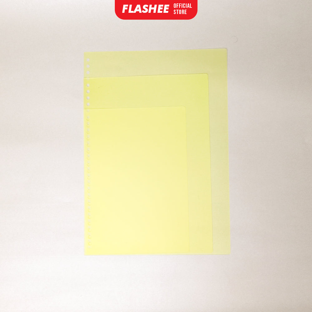Flashee Cover Sampul loose Leaf Ukuran A4 B5 A5 Cover Binder Warna Transparan Plastik PP Lentur