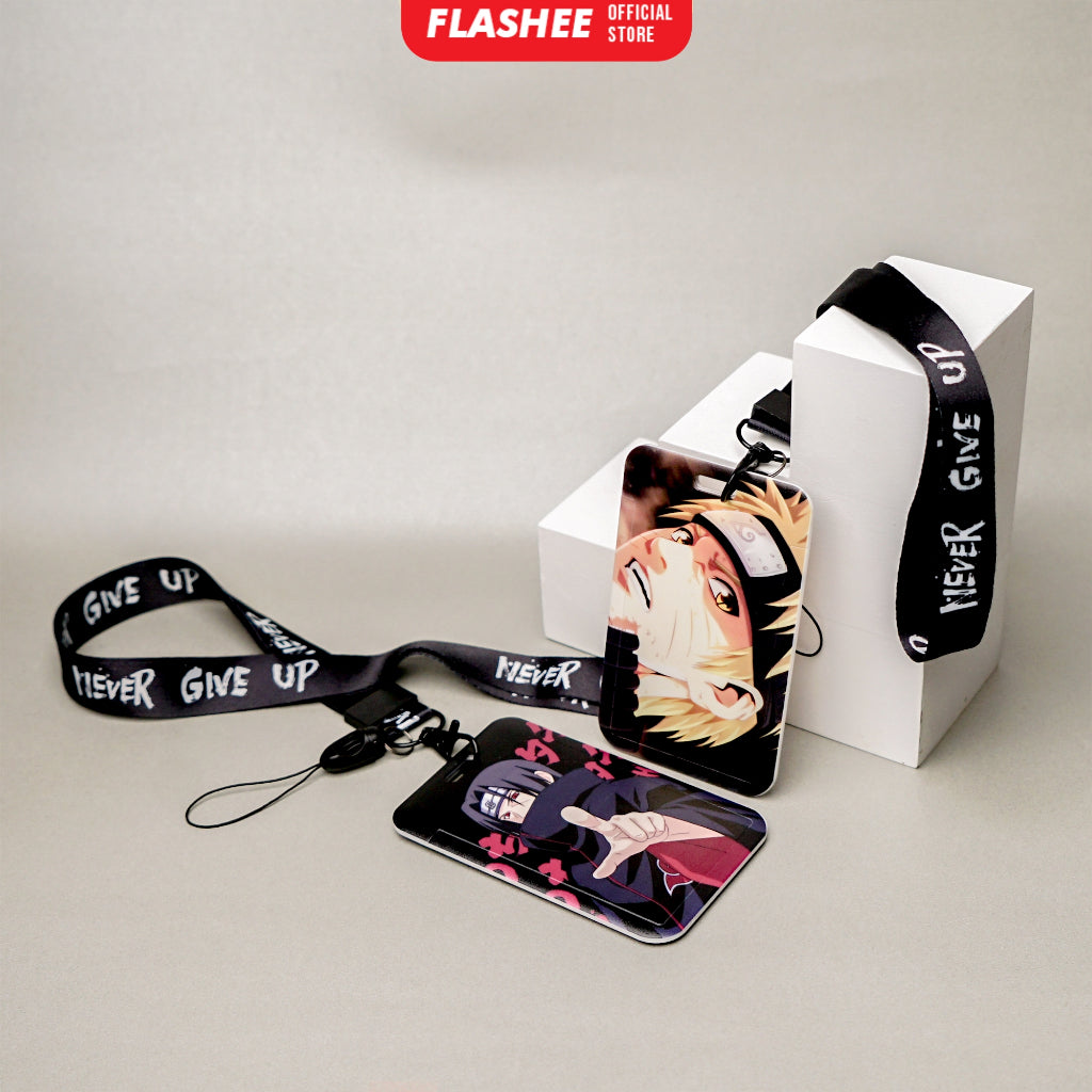 Flashee ID Card Holder Name Tag Anime Lanyard Naruto Tempat Kartu Ukuran ATM Termurah Lanyard