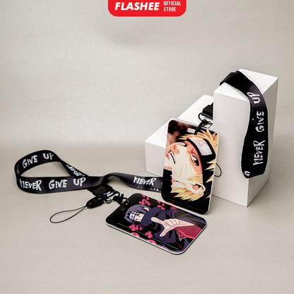 Flashee ID Card Holder Name Tag Anime Lanyard Naruto Tempat Kartu Ukuran ATM Termurah Lanyard