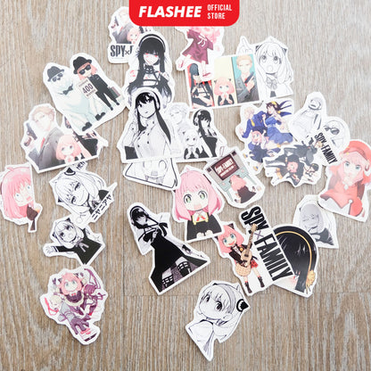 Flashee Stiker Anime One Piece Naruto Haikyu Stiker Karakter Set AOT Kimetsu No Yaiba Spy X Family Tidak Luntur