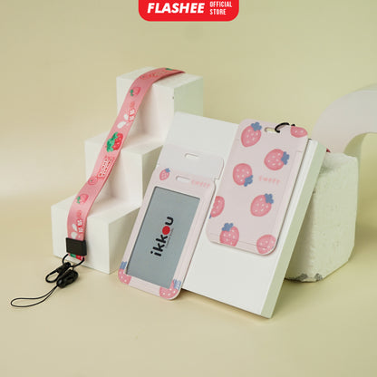 Flashee ID Card Gantungan Tempat Kartu Motif Kawaii Akses MRT Busway E-Money ID Card Tempat Kartu Kantor