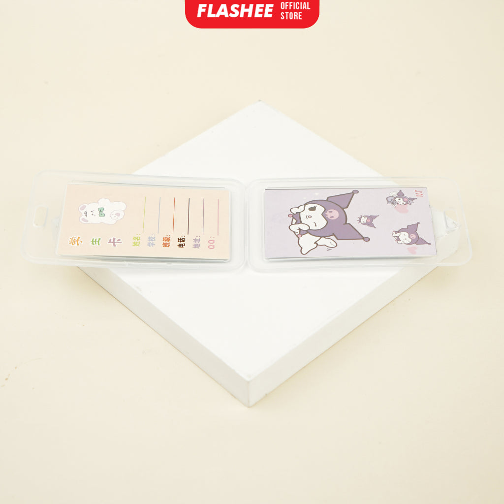 Flashee Name Tag Kawai Transparan ID Card Gantungan Kartu Motif Kelinci Lanyard Flashee Akses Kantor MRT Busway