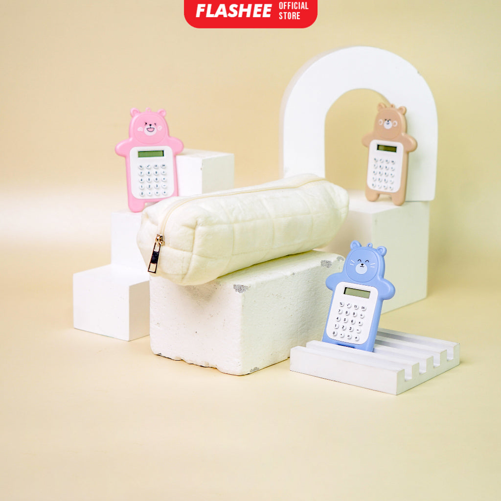 Flashee Tempat Pensil Bulu Lucu Aesthetic Korea Cloudy Pencil Bag Small Kotak Pensil Lucu Muji Style Warna Pastel COD Kantong Pensil Organizer