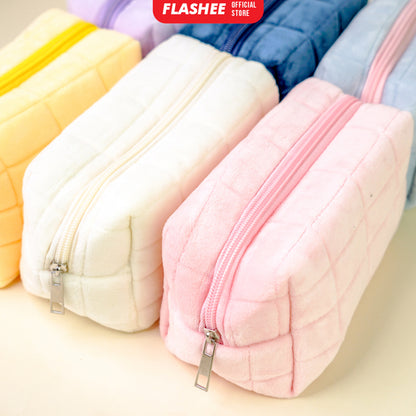 Flashee Kotak Pensil Aesthetic Korea Bulu Lucu Cloudy Pencil Bag Large Tempat Pensil Sekolah Flashee Muji Style Muat Banyak Kapasitas Besar Multifungsi