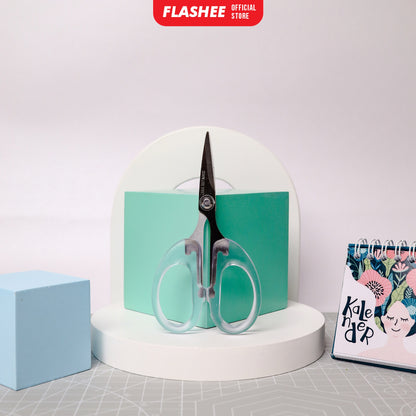 Flashee Gunting Transparan Aesthetic 3 Ukuran Gunting Dagang Tahan Karat Gunting Stainless Steel