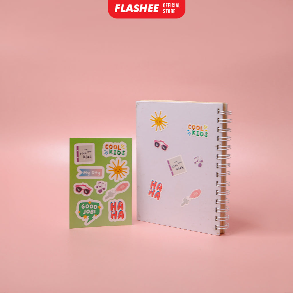 Flashee Stiker Motif Lucu Aesthetic Korea Anti Air Stiker Tumbler Vinyl Glossy Stiker Kawai