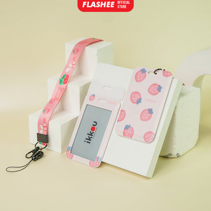 Flashee Name Tag Motif Kawai Lucu Korea Bear ID Card Photocard Tali Premium Bahan Lanyard Tebal
