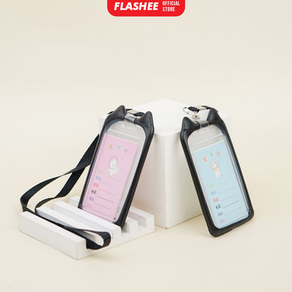 Flashee Lanyard ID Card Motif Kawai Kucing Lucu Flashee ID Card Akses MRT Busway E-Money Flazz