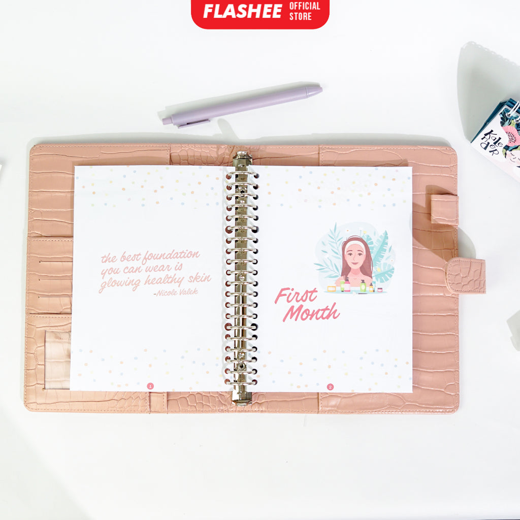 Skincare Planner Loose Leaf Rencana Harian Skincare Kertas Binder A5 B5 100 Gsm Refill Binder Loose Leaf