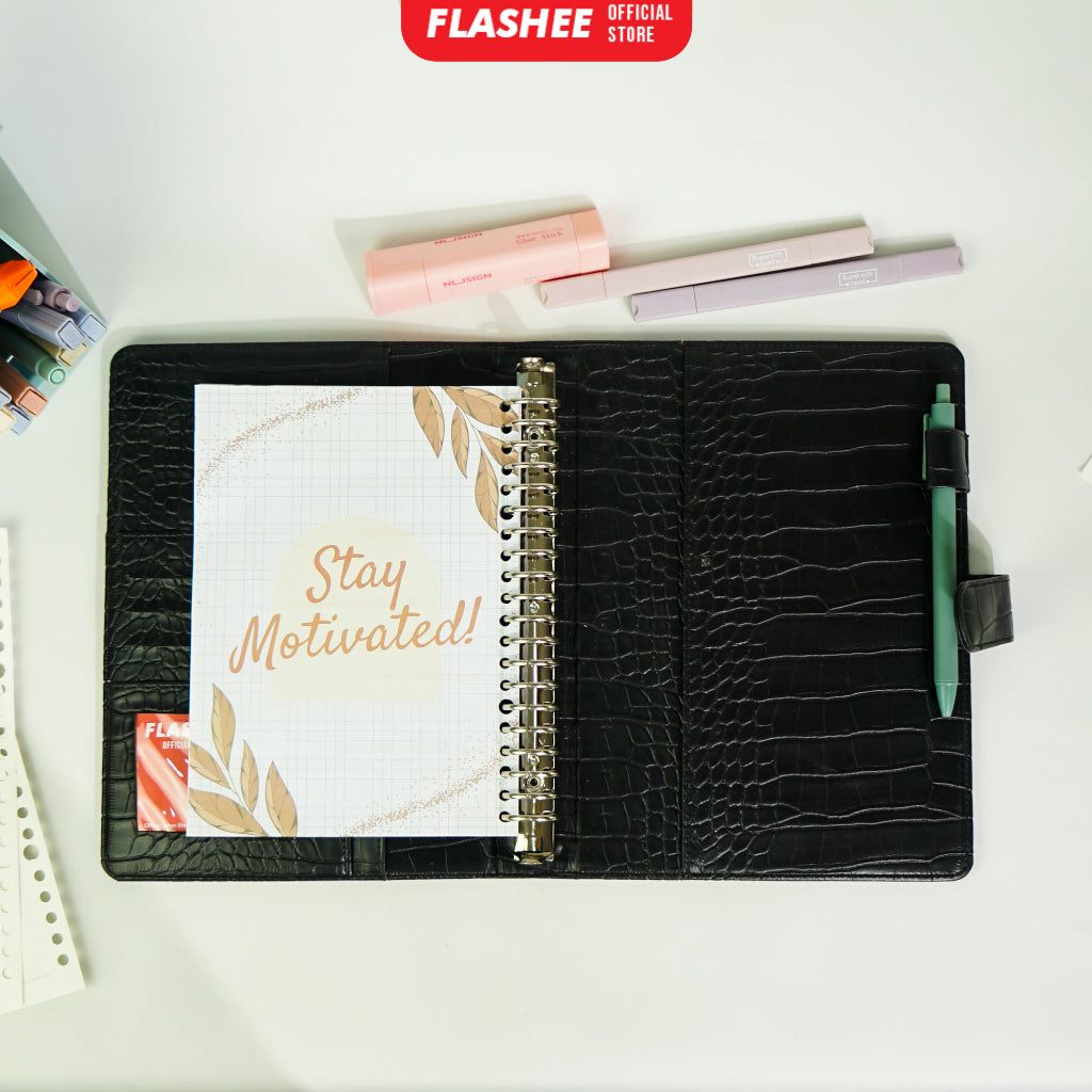 Flashee Loose Leaf Binder Gratitude Planner A5 HVS 100 Gsm Kertas Planner Binder B5 Refill Binder