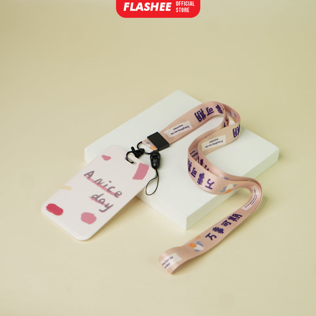 Flashee ID Card Gantungan Tempat Kartu Motif Kawaii Akses MRT Busway E-Money ID Card Tempat Kartu Kantor