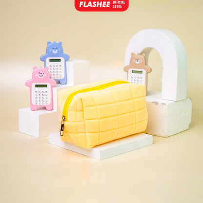 Flashee Kotak Pensil Aesthetic Korea Bulu Lucu Cloudy Pencil Bag Large Tempat Pensil Sekolah Flashee Muji Style Muat Banyak Kapasitas Besar Multifungsi