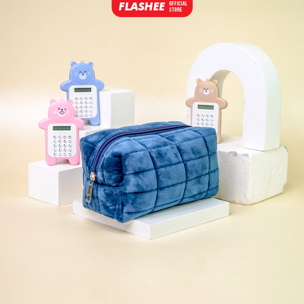 Flashee Kotak Pensil Aesthetic Korea Bulu Lucu Cloudy Pencil Bag Large Tempat Pensil Sekolah Flashee Muji Style Muat Banyak Kapasitas Besar Multifungsi