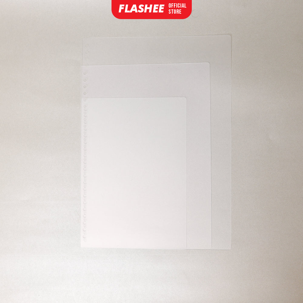 Flashee Cover Sampul loose Leaf Ukuran A4 B5 A5 Cover Binder Warna Transparan Plastik PP Lentur
