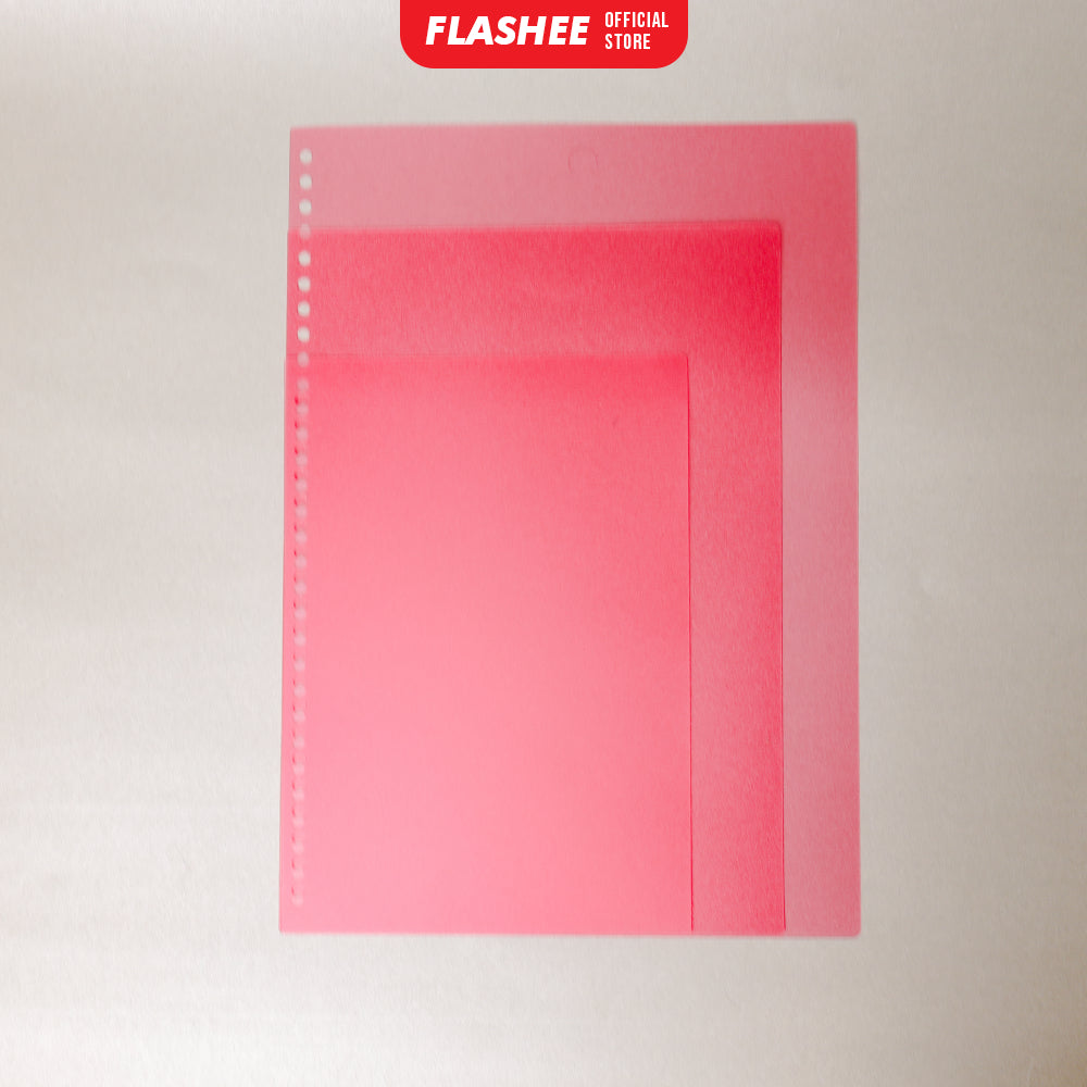 Flashee Cover Sampul loose Leaf Ukuran A4 B5 A5 Cover Binder Warna Transparan Plastik PP Lentur