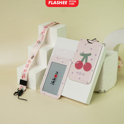 Flashee ID Card Gantungan Tempat Kartu Motif Kawaii Akses MRT Busway E-Money ID Card Tempat Kartu Kantor