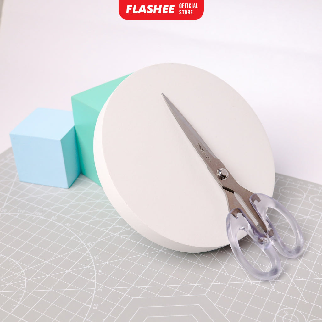 Flashee Gunting Transparan Aesthetic 3 Ukuran Gunting Dagang Tahan Karat Gunting Stainless Steel