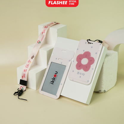 Flashee ID Card Gantungan Tempat Kartu Motif Kawaii Akses MRT Busway E-Money ID Card Tempat Kartu Kantor