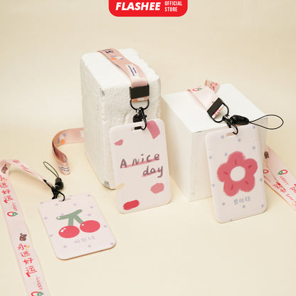 Flashee ID Card Gantungan Tempat Kartu Motif Kawaii Akses MRT Busway E-Money ID Card Tempat Kartu Kantor