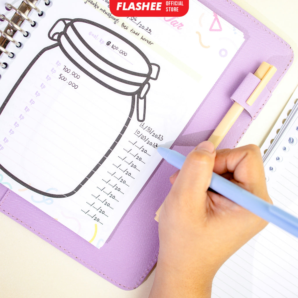 Flashee Loose Leaf Rencana Keuangan A5 B5 Isi Binder Keuangan A5 B5 Financial Planner A5 B5 A6