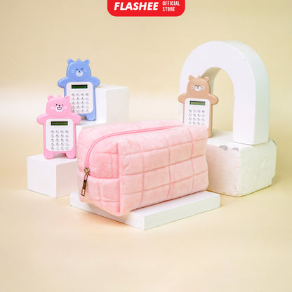 Flashee Kotak Pensil Aesthetic Korea Bulu Lucu Cloudy Pencil Bag Large Tempat Pensil Sekolah Flashee Muji Style Muat Banyak Kapasitas Besar Multifungsi