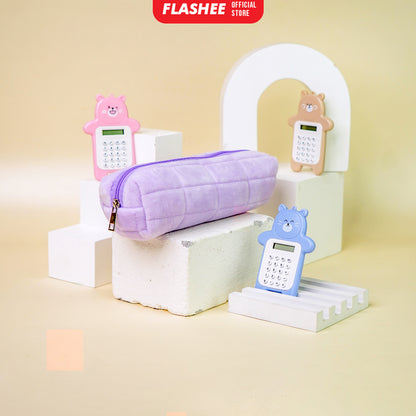 Flashee Tempat Pensil Bulu Lucu Aesthetic Korea Cloudy Pencil Bag Small Kotak Pensil Lucu Muji Style Warna Pastel COD Kantong Pensil Organizer